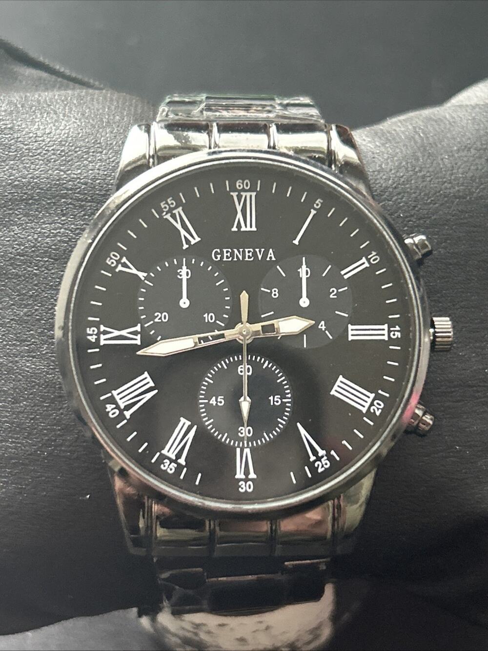 Geneva Black Dial And Band Men’s Quartz Watch